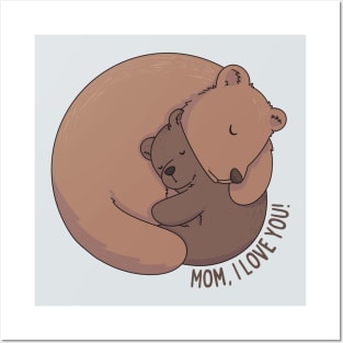 Bear Hugs: A Bond Between Mother and Cub Posters and Art